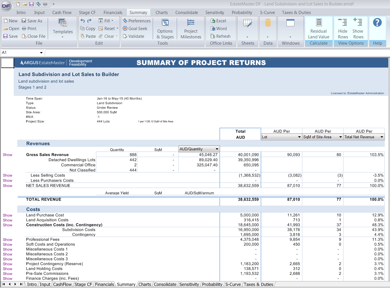 screenshot of ARGUS EstateMaster